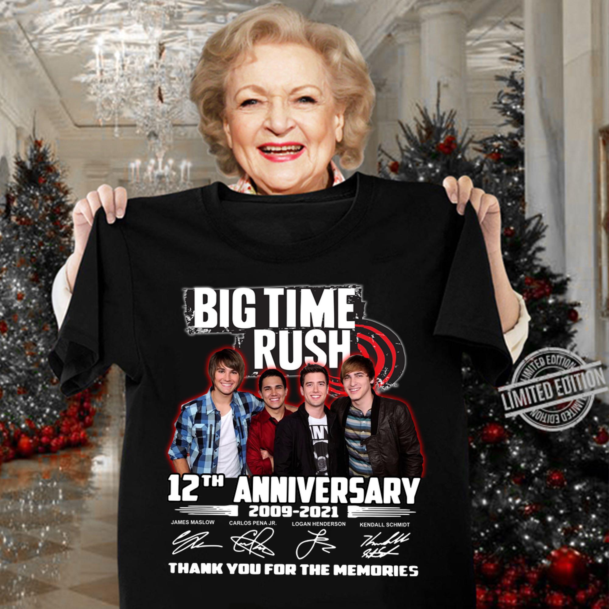 Big Time Rush Pop Band 12th Anniversary 2009-2021 Signatures t-shirt woman shirt
