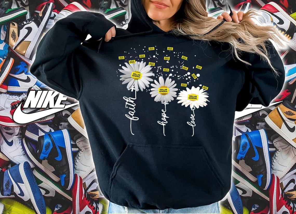 Dollar general faith hope love flower t-shirt hoodie