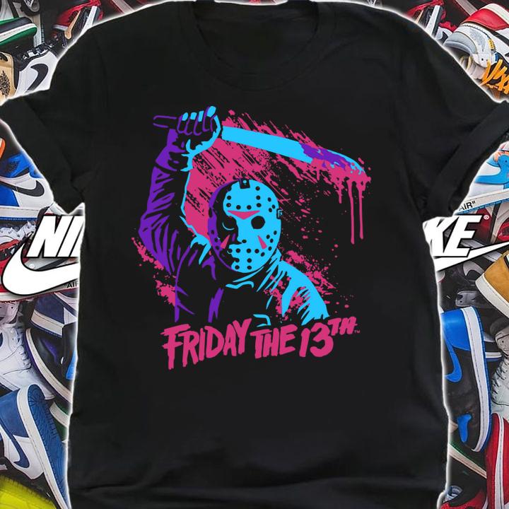 Friday The 13th Jason Voorhees Neon Swinging Machete t-shirt shirt