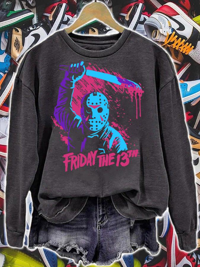 Friday The 13th Jason Voorhees Neon Swinging Machete t-shirt sweatshirt