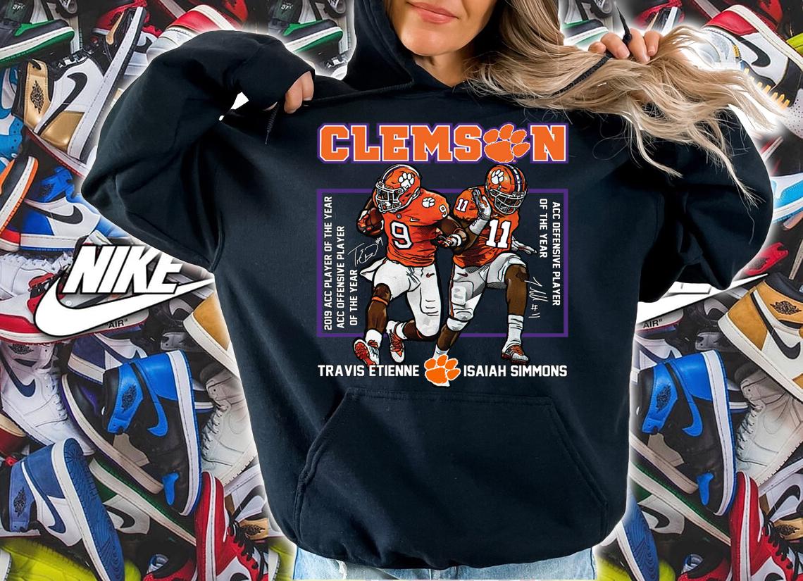 Clemson Tigers Travis Etienne Isaiah Simmons Signatures t-shirt hoodie