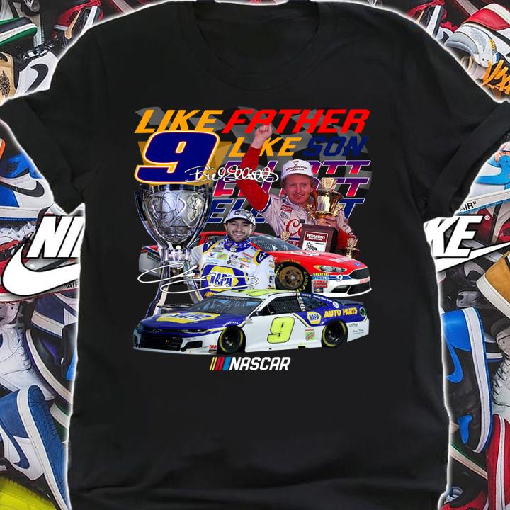 Like Father Like Son Chase Elliott Bill Elliott Nascar Signatures t-shirt shirt