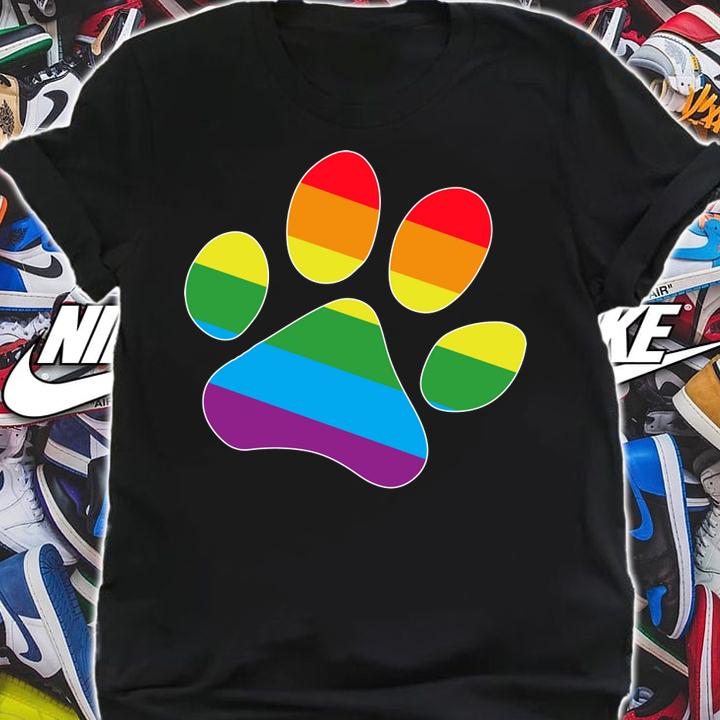 Rainbow Paw Print Dog Paw LGBT Pride LGBT Supporter t-shirt shirt