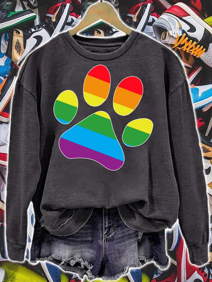 Rainbow Paw Print Dog Paw LGBT Pride LGBT Supporter t-shirt sweatshirt
