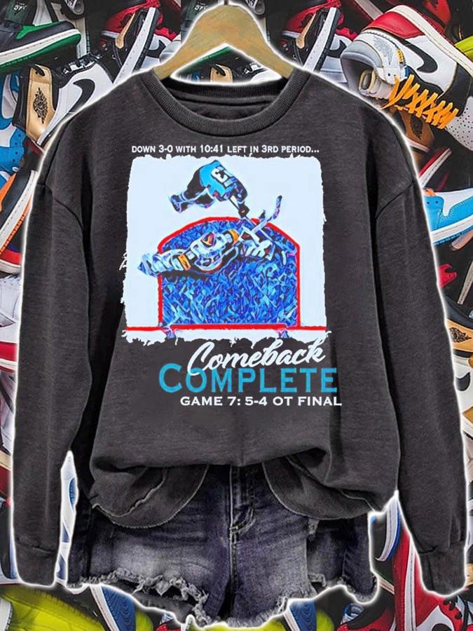 Down 3 0 left in 3rd period comeback complete t-shirt sweatshirt