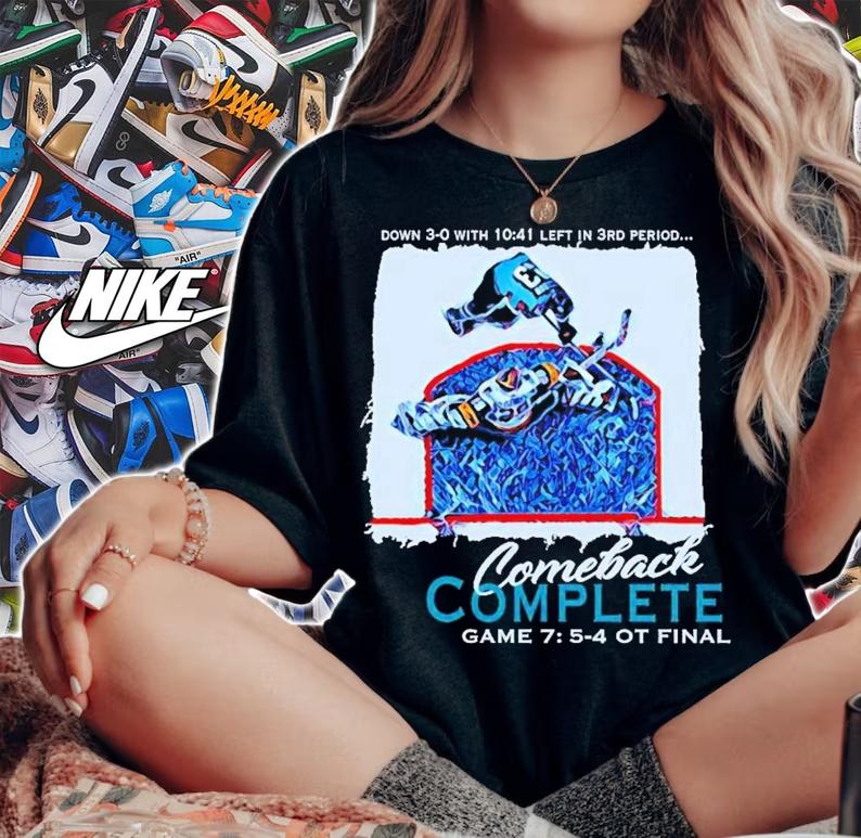 Down 3 0 left in 3rd period comeback complete t-shirt woman shirt