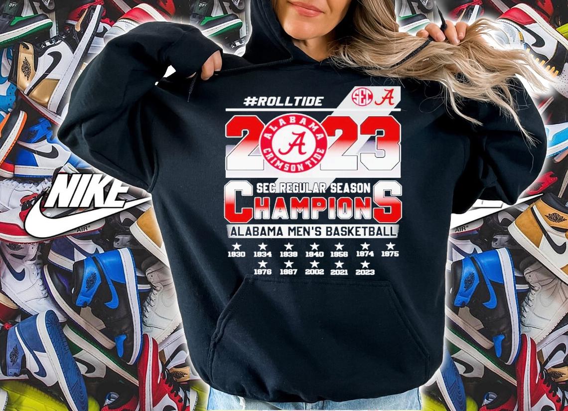 2023 SEC Regular Season Champions Alabama Men's Basketball #Rolltide shirt t-shirt hoodie