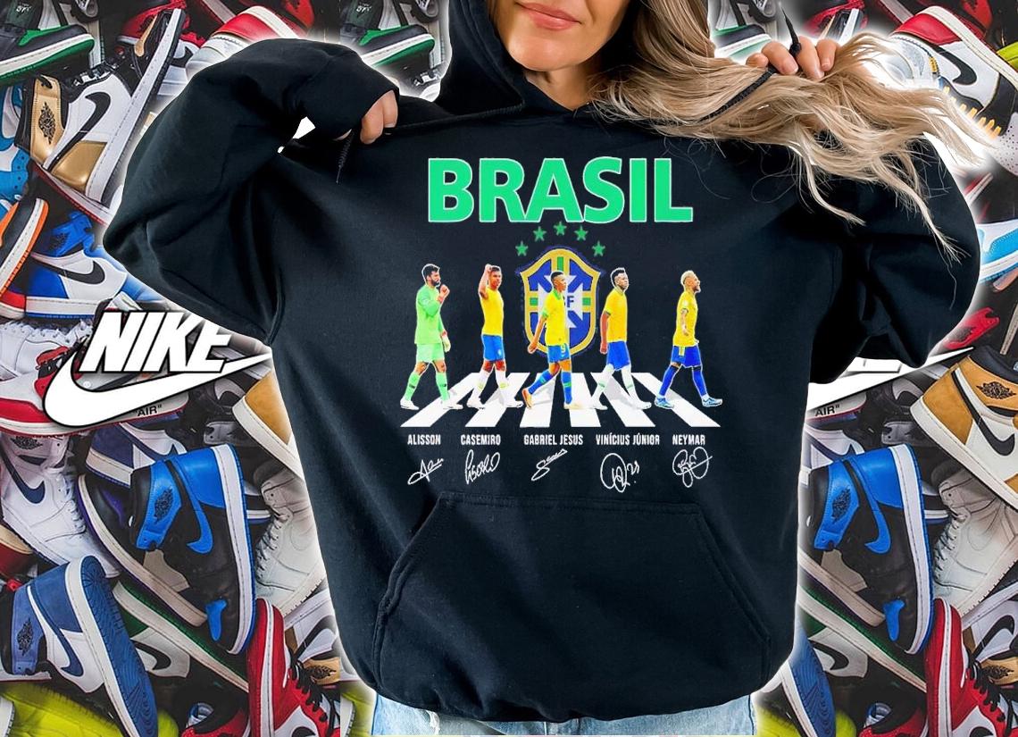 Brasil Abbey Road Alisson Casemiro Gabriel Jesus Vinicius Junior Neymar shirt t-shirt hoodie