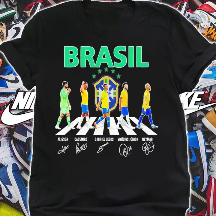 Brasil Abbey Road Alisson Casemiro Gabriel Jesus Vinicius Junior Neymar shirt t-shirt shirt