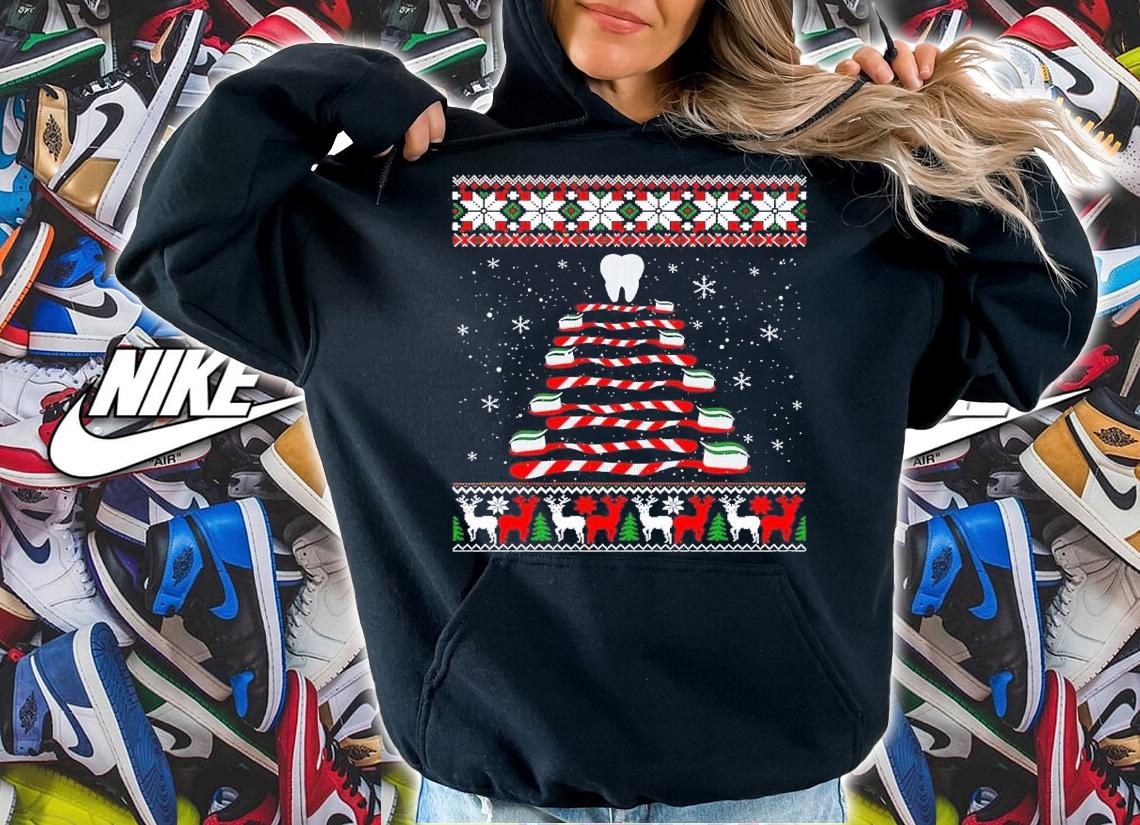 Funny Toothbrush Knitted Christmas shirt t-shirt hoodie