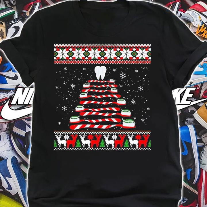Funny Toothbrush Knitted Christmas shirt t-shirt shirt