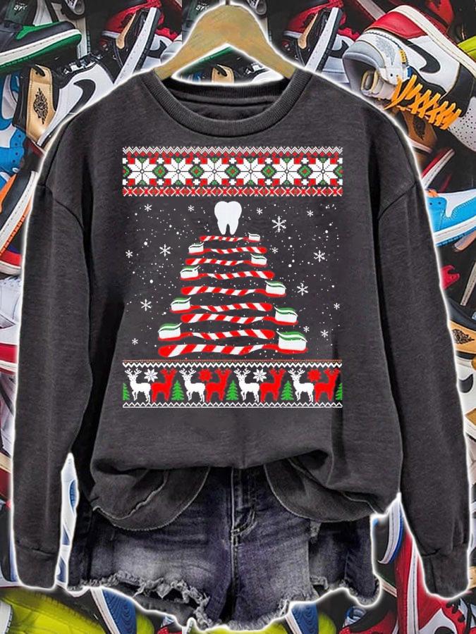 Funny Toothbrush Knitted Christmas shirt t-shirt sweatshirt