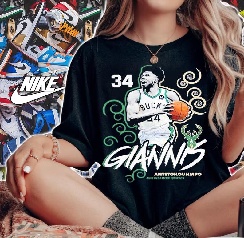 Giannis Antetokounmpo Milwaukee Bucks Competitor shirt t-shirt woman shirt
