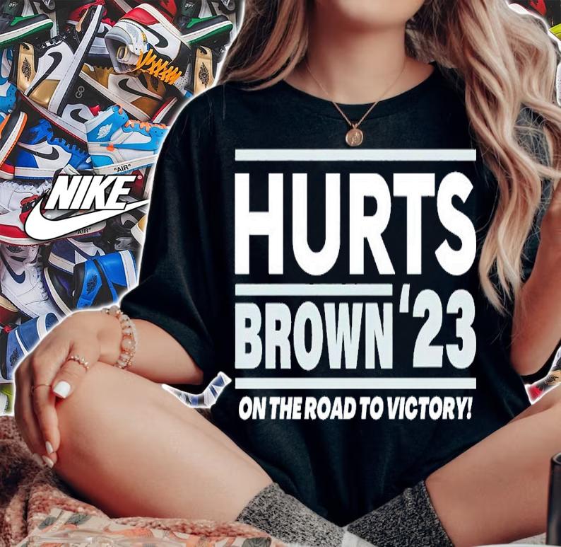 Hurts Brown '23 Philadelphia Football shirt t-shirt woman shirt