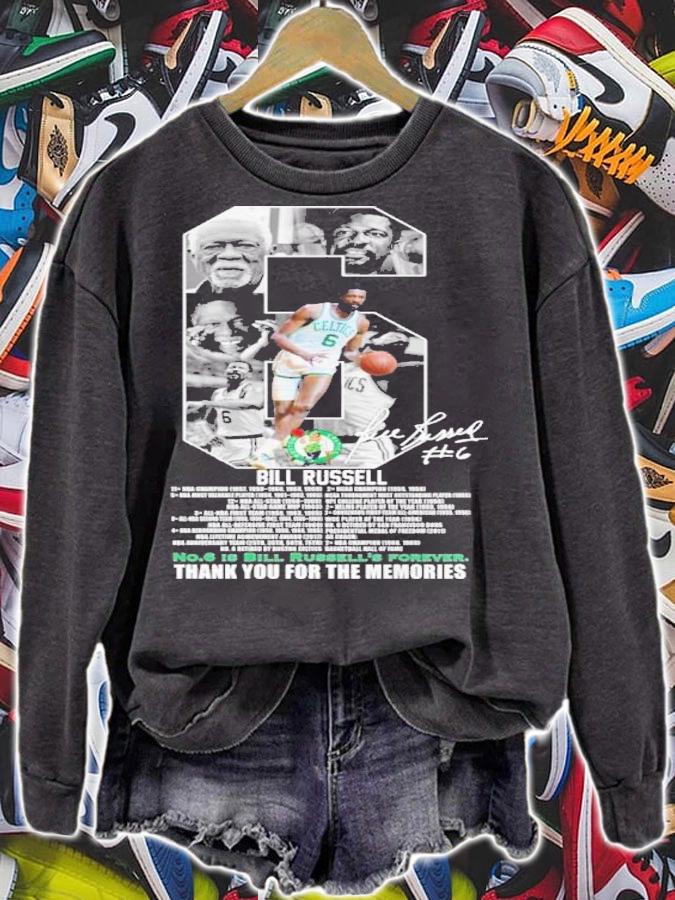 Bill Russell No.6 Is Bill Russell's Forever Signatures Thank You For The Memories Shirt t-shirt