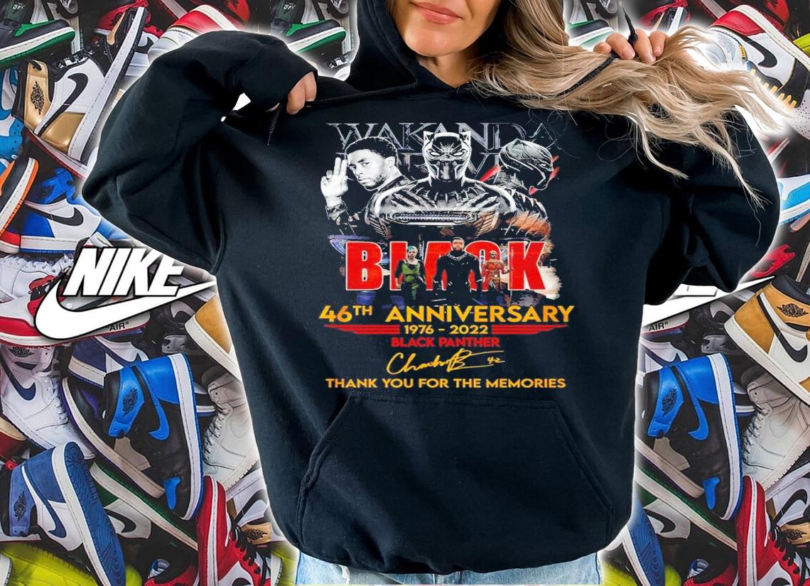 Black Panther 46th anniversary 1976 2022 thank you for the memories signature shirt t-shirt hoodie