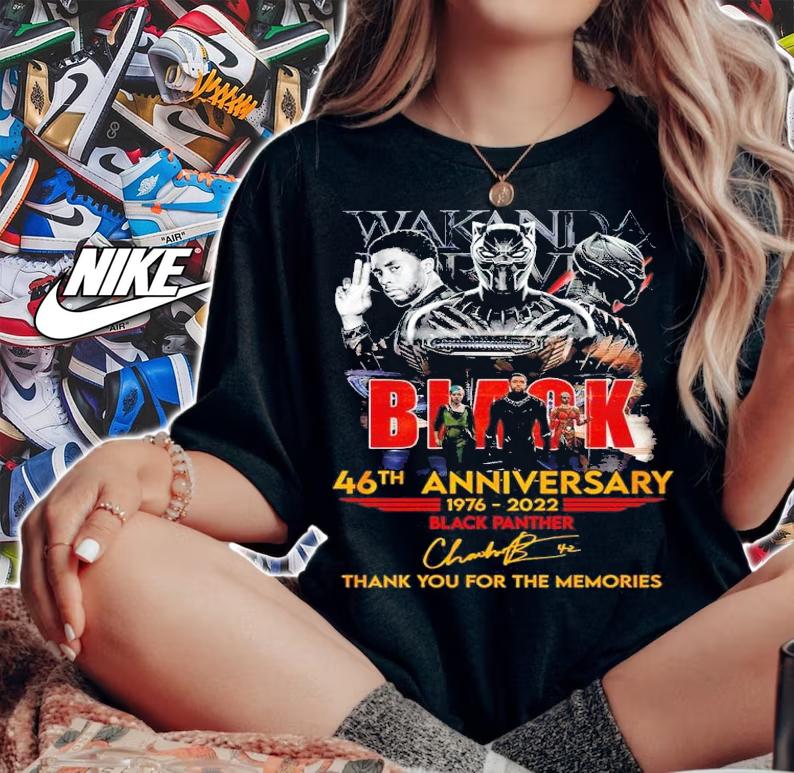 Black Panther 46th anniversary 1976 2022 thank you for the memories signature shirt t-shirt woman shirt