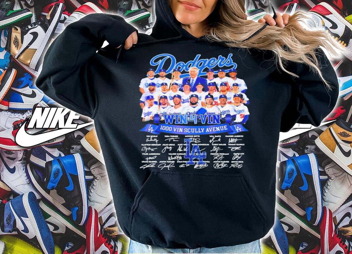 Los Angeles Dodgers Win 4 Vin 1000 Vin Scully Avenue Signatures Shirt t-shirt