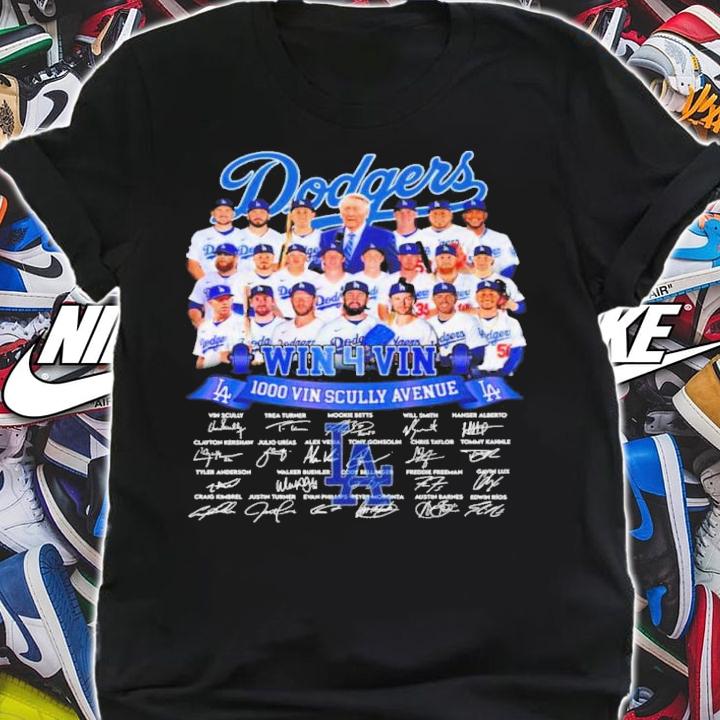 Los Angeles Dodgers Win 4 Vin 1000 Vin Scully Avenue Signatures Shirt t-shirt
