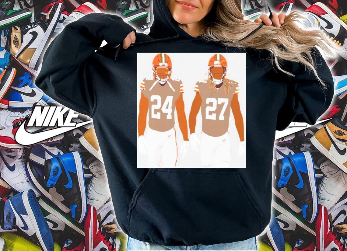 Nick Chubb And Kareem Hunt Cleveland Browns Football T-Shirt t-shirt