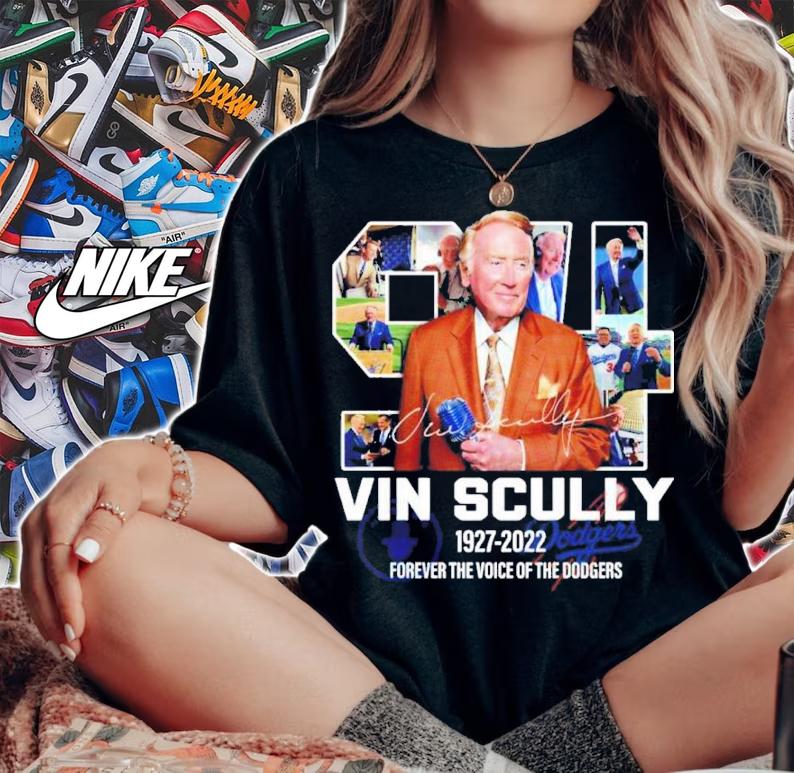 RIP Vin Scully 1927-2022 Forever The Voice Of The Dodgers Shirt t-shirt