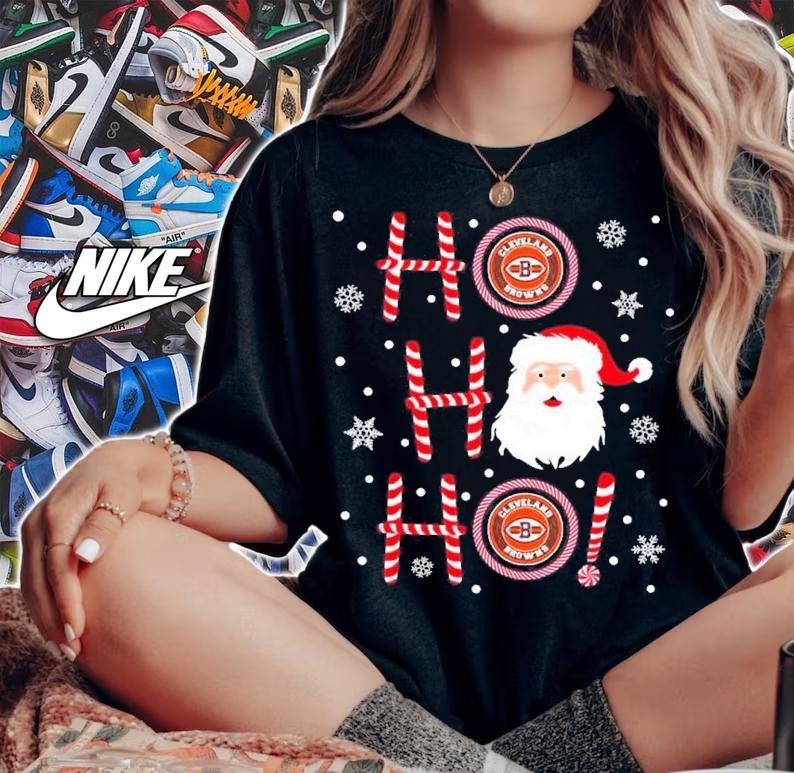 Santa Claus Ho Ho Ho Cleveland Browns Christmas Cleveland Browns Shirt t-shirt