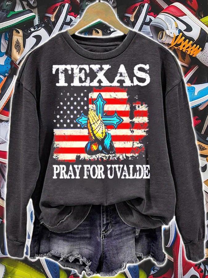 Texas Pray For Uvalde American Flag shirt t-shirt sweatshirt