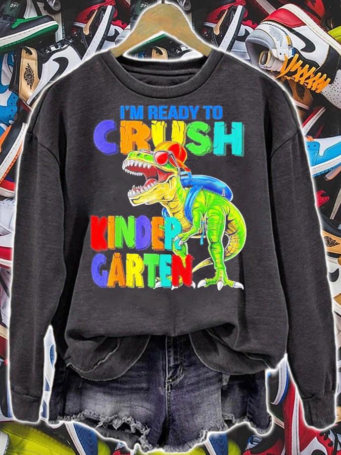 I'm Ready To Crush Kindergarten Back To School Dinosaur T-Shirt t-shirt