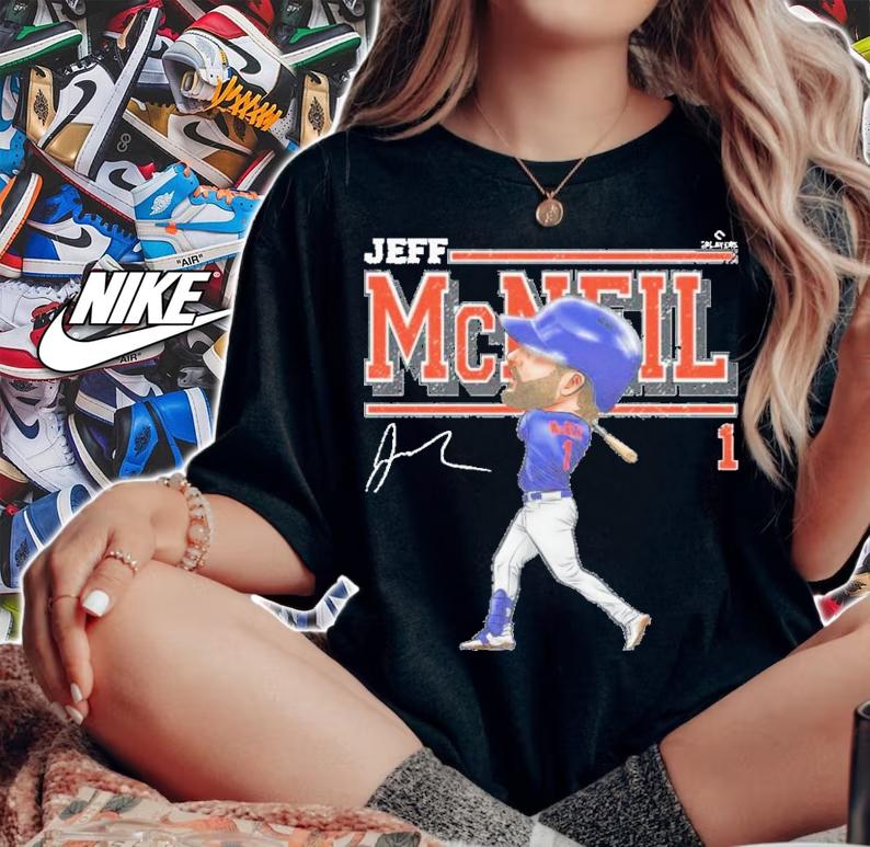 Jeff McNeil New York M Cartoon Baseball T-Shirt t-shirt woman shirt
