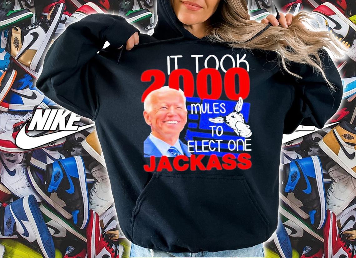 Joe Biden It Took 2000 Mules To Install One Jackass American Flag Shirt t-shirt hoodie