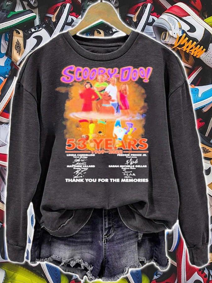 Scooby-Doo Water Reflection 53 Years 1969-2022 Signatures Thank You For The Memories T-Shirt t-shirt