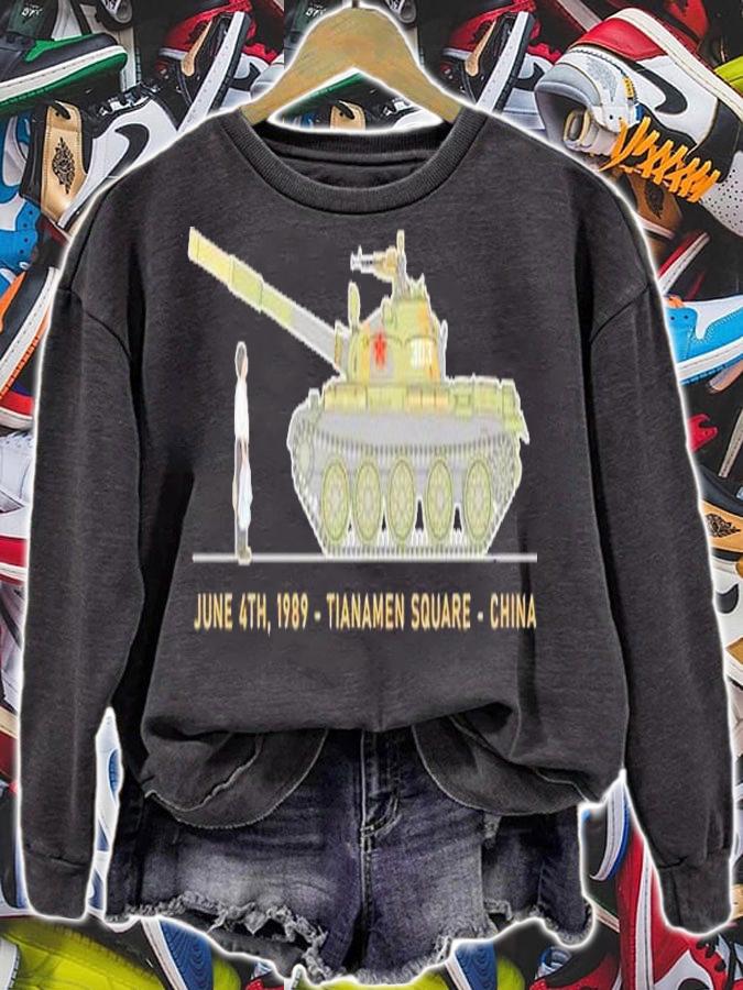 Tiananmen tank man 33rd anniversary viscose hemp shirt t-shirt