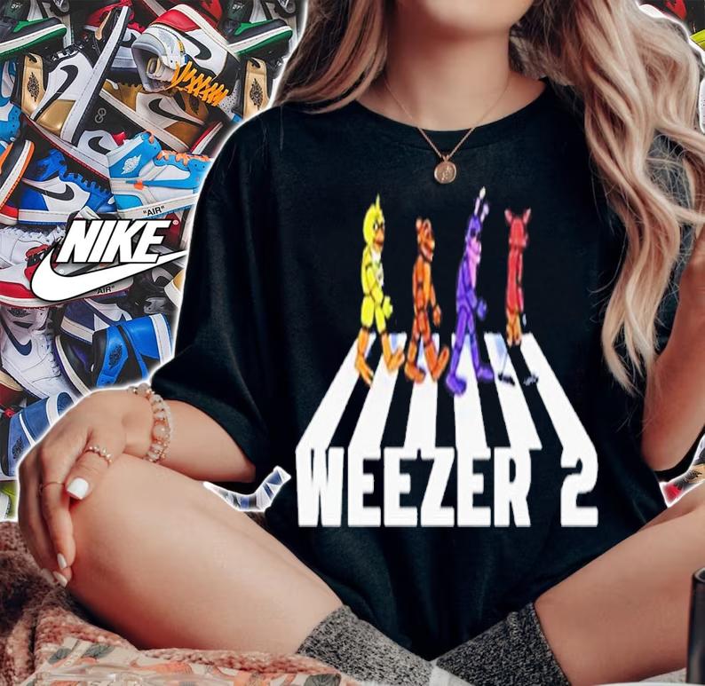 Weezer 2 Fnaf Animatronics Abbey Road shirt t-shirt