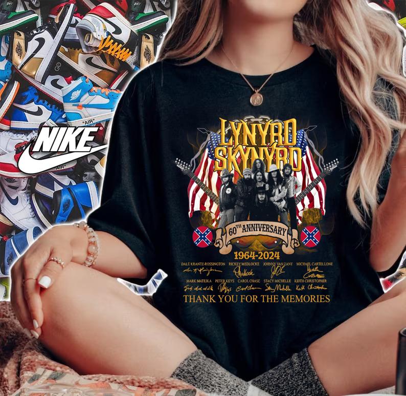Lynyrd Skynyrd 60th Anniversary 1964-2024 Thank You For The Memories t-shirt