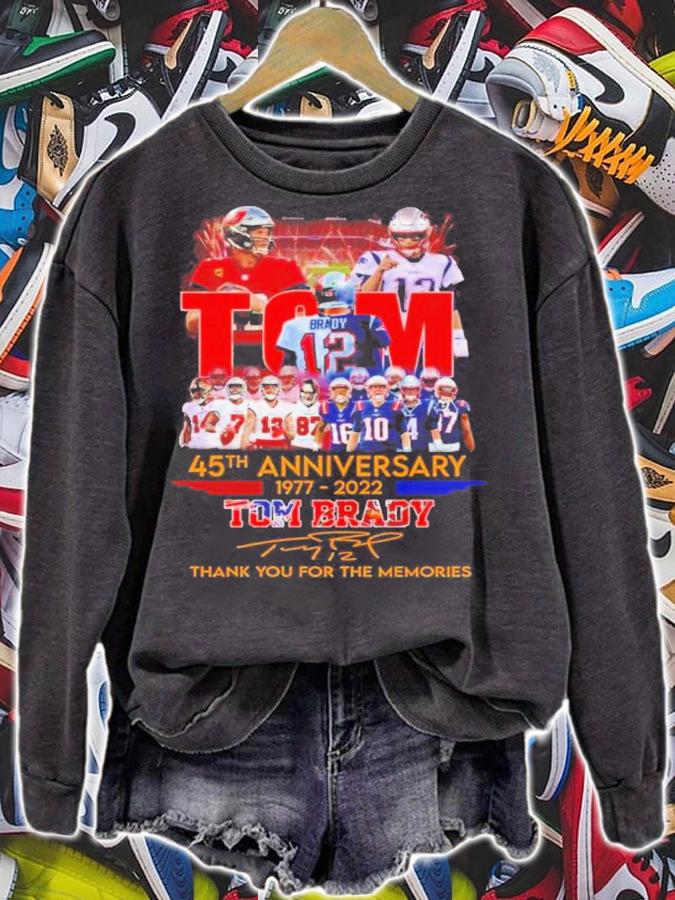 Tom Brady #12 45th Anniversary 1977-2022 Signatures Thank You For The Memories Shirt t-shirt sweatshirt