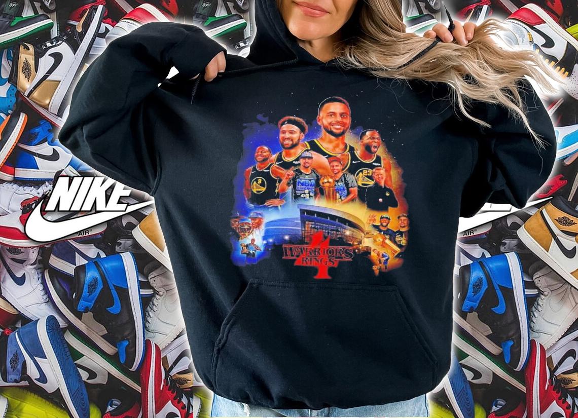 Warriors 4 Rings Mix Stranger Things Champions 2022 Golden State Warriors T-Shirt t-shirt