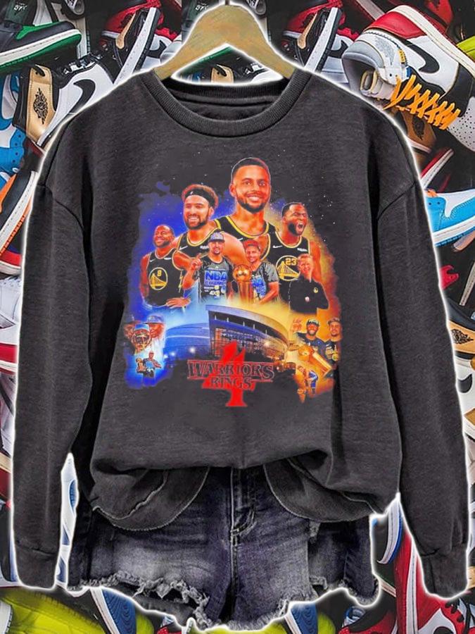 Warriors 4 Rings Mix Stranger Things Champions 2022 Golden State Warriors T-Shirt t-shirt