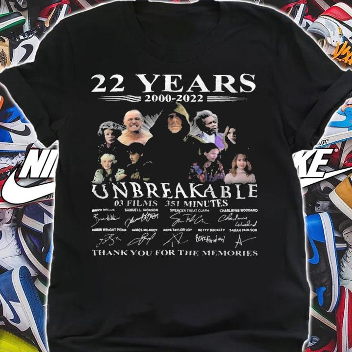 22 years 2000-2022 Unbreakable signatures shirt t-shirt
