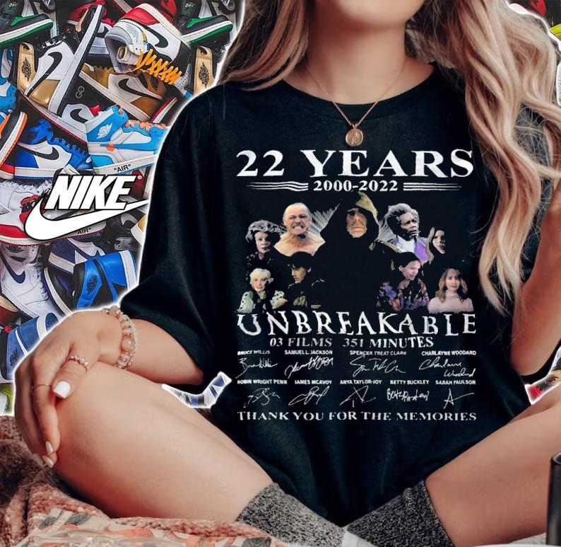 22 years 2000-2022 Unbreakable signatures shirt t-shirt
