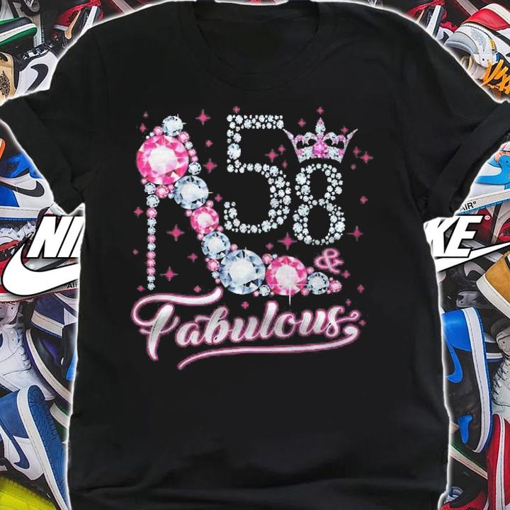 58 & Fabulous 1963 58Th Birthday Gift Tee For Womens Premium Shirt t-shirt