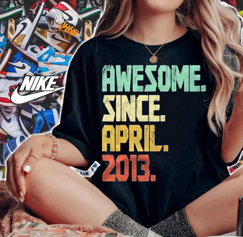 9 Years Old Shirt Boys Girls Gifts- Awesome Since April 2013 Ver2 Shirt t-shirt woman shirt