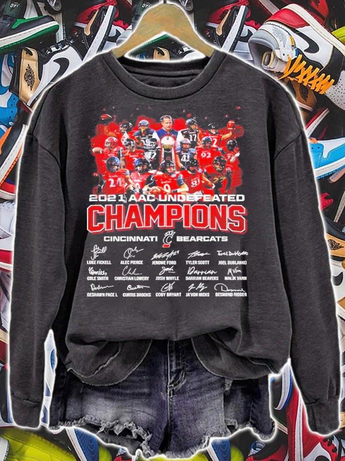 2021 Cincinnati Bearcats AAC Undefeated Champions Signatures Shirt t-shirt