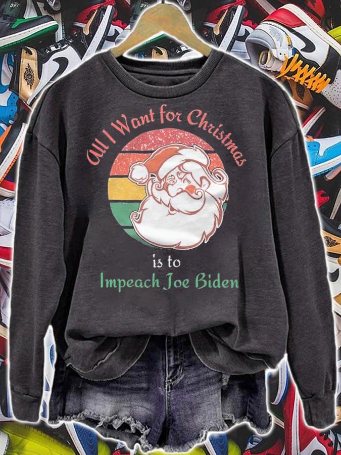 All I Want For Christmas Is To Impeach Joe Biden Father Christmas T-Shirt t-shirt