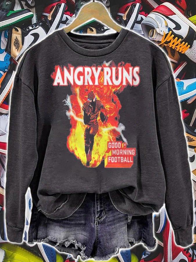 Angry Runs Good Morning Football Sport Lover Football Men Shirt t-shirt