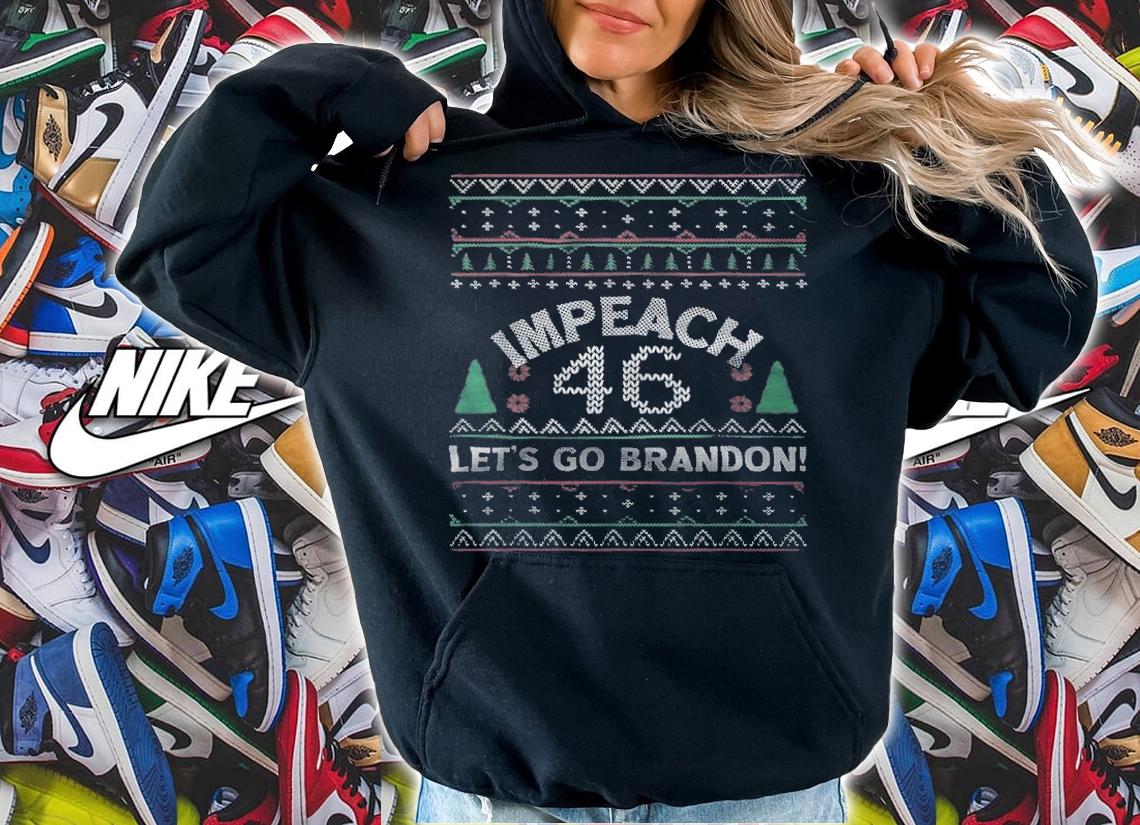 Anti Biden let's Go Brandon Impeach 46 Anti Biden Ugly Christmas T-Shirt t-shirt