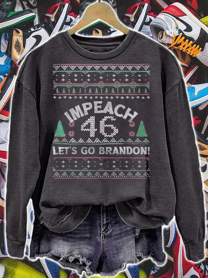 Anti Biden let's Go Brandon Impeach 46 Anti Biden Ugly Christmas T-Shirt t-shirt