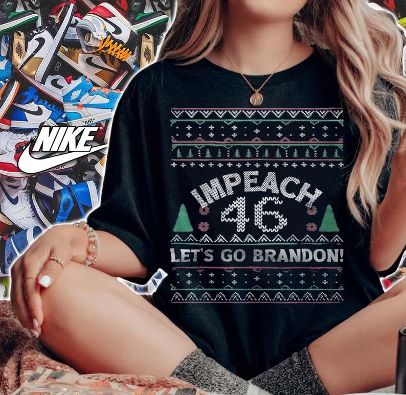 Anti Biden let's Go Brandon Impeach 46 Anti Biden Ugly Christmas T-Shirt t-shirt