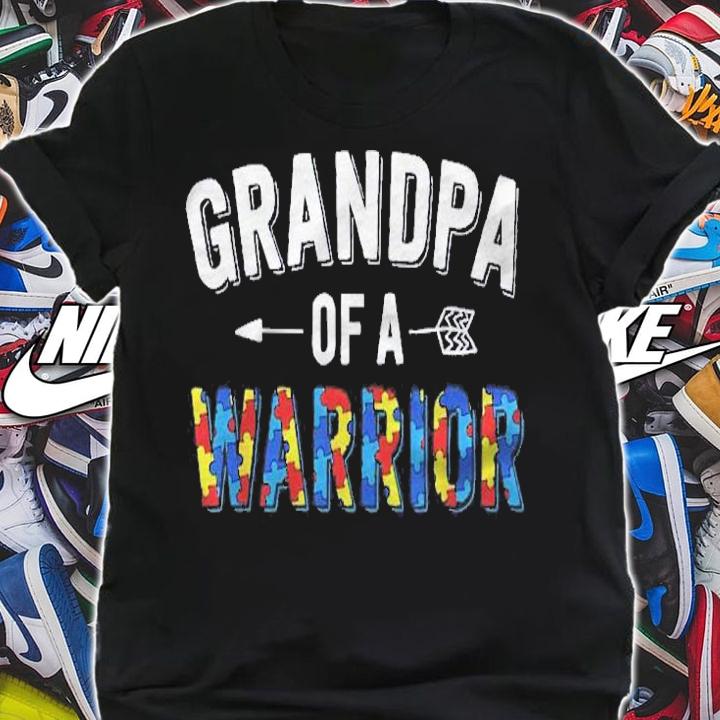 Autism Family Shirt Grandpa Of A Warrior Autism Awareness Shirt t-shirt