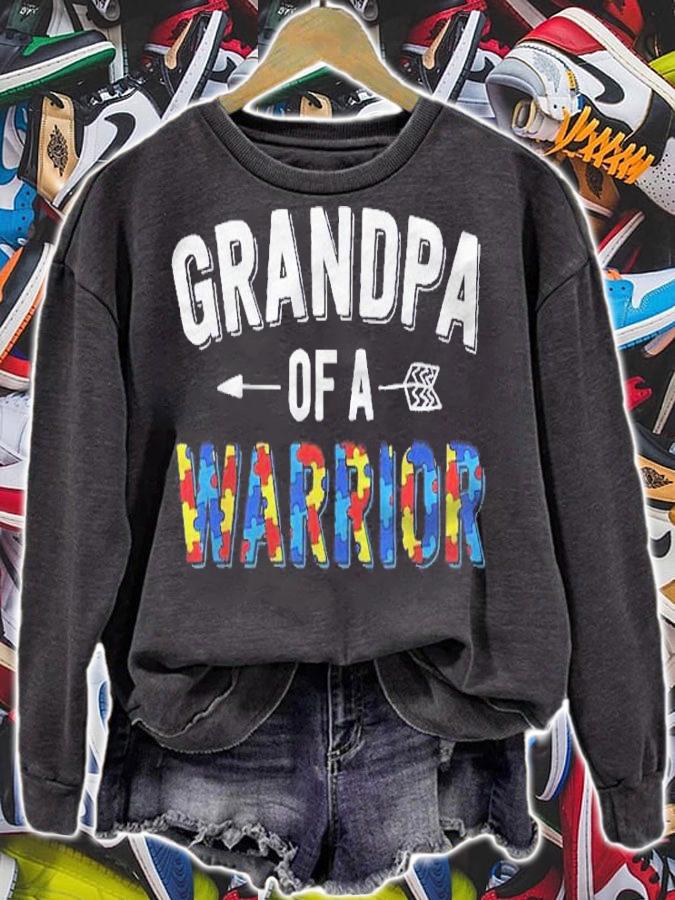 Autism Family Shirt Grandpa Of A Warrior Autism Awareness Shirt t-shirt