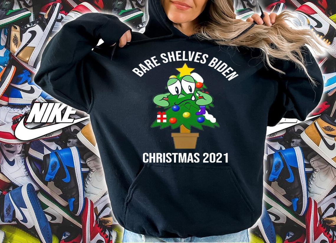 Bare Shelves Biden Tree Christmas 2021 Tie-Dye T-Shirt t-shirt hoodie